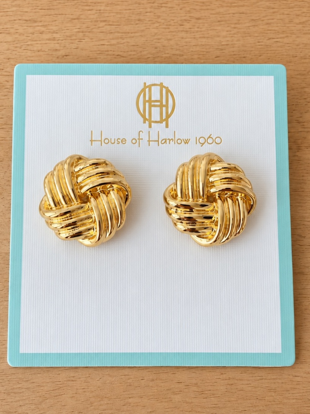 House of Harlow Gold Knot Earrings